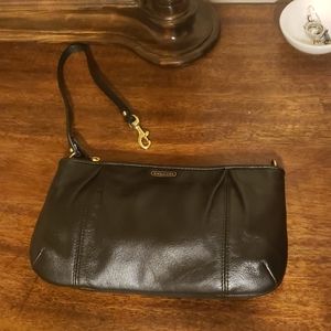 Coach Leather Zip Wristlet Pouch